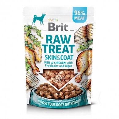 Brit Raw Skin&Coat Fish&Chicken liofilizuoti skanėstai šunims