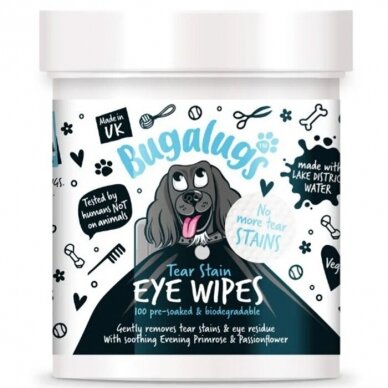 Bugalugs Tear Stain Eye Wipes akių servetėlės