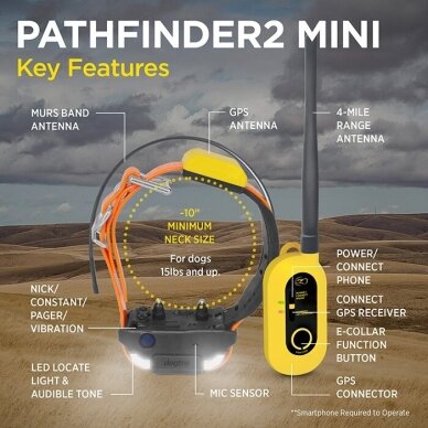 Dogtra Pathfinder 2 Mini elektrinis GPS antkaklis dresūrai 1