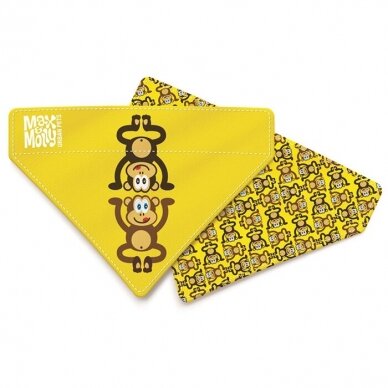 Max&Molly Monkey Maniac dvipusė bandana skarelė šunims