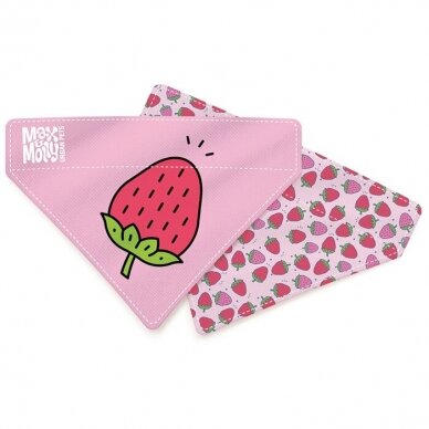 Max&Molly Strawberry Dream dvipusė bandana skarelė šunims