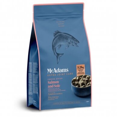 McAdams Freeze Dried Salmon & Sole liofilizuotas maistas suaugusiems šunims su lašiša